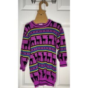 Vintage Bull Frog Llama Sweater sz 5